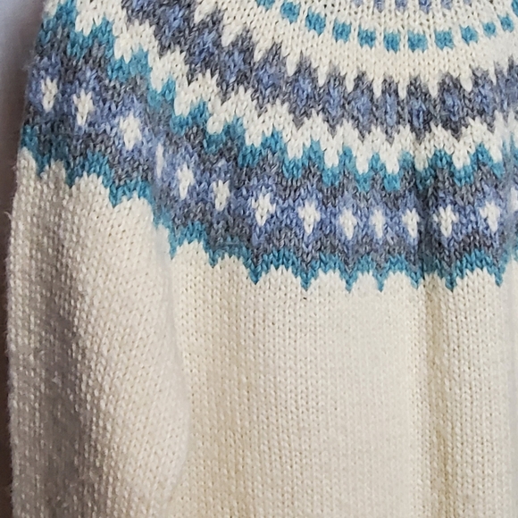 Vintage Wool Made in Canada Women's Button Sweater Cardigan Fair Isle Nordic M/L - Picture 9 of 10